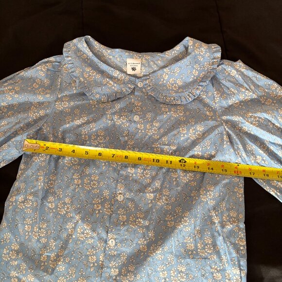 NWOT Peter Pan Collared Blouse- Size S, Blue Liberty Print - Picture 2 of 8